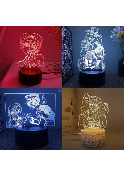 Tuvalet Bağlı Hanako Kun Tbhk Yatak Odası Için LED 3D Illusion Lamba Manga Gece Işıkları Anime Aksiyon Figürleri Dekorasyon Çocuk Hediyesi (Siyah Taban 16 Renk, A1-1-11 04) (Yurt Dışından) fiyatları