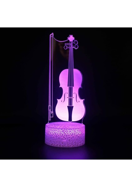 Anime Bas Gitar Keman Figürü 3D Gece Lambası Çocuk Hayranları Için, Uzaktan Kumanda ile Değişen 16 Renk, Çocuk Odası Dekoru, Şekil Manga Illusion LED Oyuncak Lamba Kız Erkek Çocukl (Yurt Dışından)