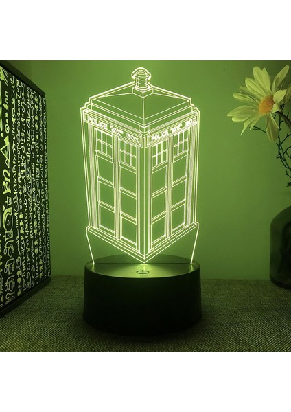 Doctor Who Call Box Şekil 3D Gece Lambası Çocuk Hayranları Için, Uzaktan Kumandayla Değişen 16 Renk, Çocuk Odası Dekoru, Şekil Manga Illusion LED Oyuncak Lamba Kız Erkek Çocuklar I (Yurt Dışından)