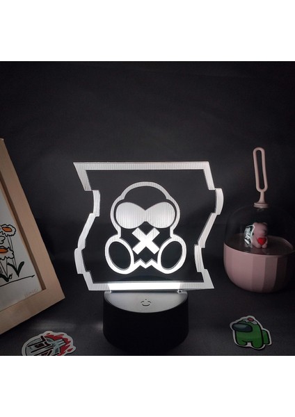 Çocuklar Hayranları Için Gaz Maskesi Şekil 3D Gece Lambası, Uzaktan Kumanda ile Değişen 16 Renk, Çocuk Odası Dekoru, Şekil Manga Illusion LED Oyuncak Lamba Kız Erkek Çocuklar Için (Yurt Dışından)