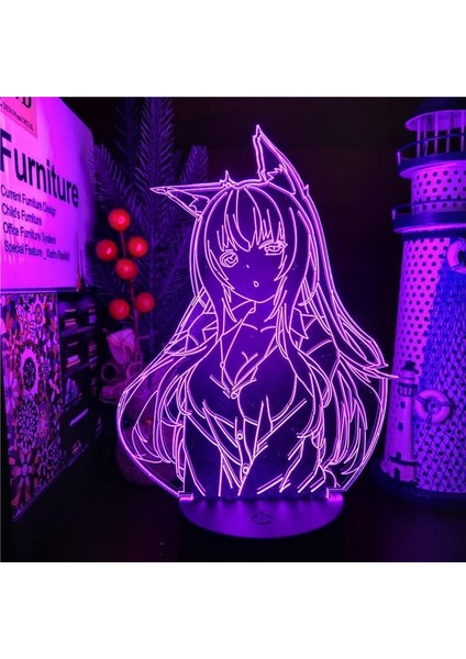 Anime Nekopara Şekil 3D Çocuklar Hayranları Için Gece Lambası, Uzaktan Kumanda ile Değişen 16 Renk, Çocuk Odası Dekoru, Şekil Manga Illusion LED Oyuncak Lamba Kız Erkek Çocuklar Iç (Yurt Dışından)