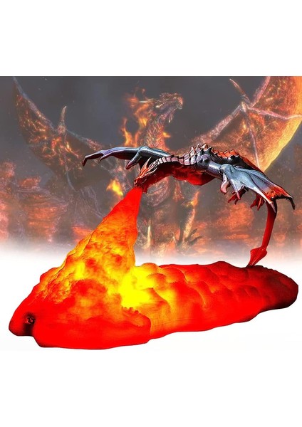 Ateş Soluyan Ejderha Lambası, Ateş Ejderhası Lambası, 3D Ejderha Işığı, Yetişkinler Için Ejderha Lambaları, Yatak Odaları Için Ejderha Gece Lambası, Masa Ejderhası Hediyesi, LED Iş (Yurt Dışından)