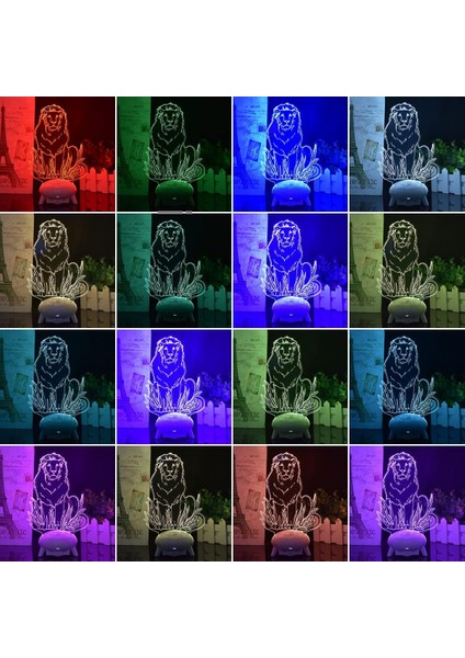 Aslan Gece Lambası 3D Illusion LED Lamba Uzaktan Kumanda ile 16 Renk Kısılabilir Akıllı Dokunmatik 0-8 Yaşındaki Erkek Kız Çocuklar Için En Iyi Noel Doğum Günü Hediyesi Çocuklar Ev (Yurt Dışından)