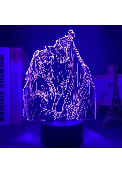 Mo Dao Zu Shi Şekil 3D Çocuklar Hayranları Için Gece Işığı, Uzaktan Kumanda ile Değişen 16 Renk, Çocuk Odası Dekoru, Şekil Manga Illusion LED Oyuncak Lamba Kız Erkek Noel Hediyeler (Yurt Dışından)