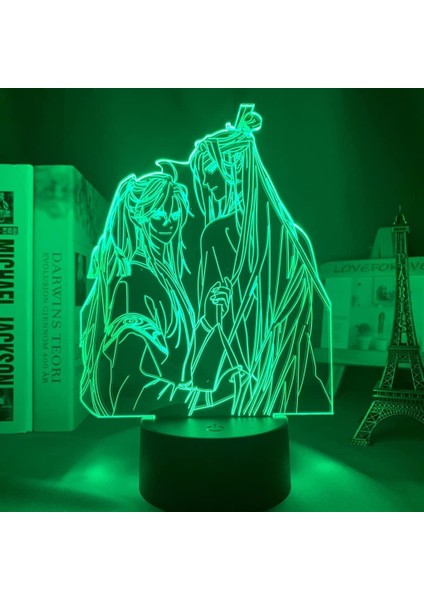 Mo Dao Zu Shi Şekil 3D Çocuklar Hayranları Için Gece Işığı, Uzaktan Kumanda ile Değişen 16 Renk, Çocuk Odası Dekoru, Şekil Manga Illusion LED Oyuncak Lamba Kız Erkek Noel Hediyeler (Yurt Dışından) modelleri