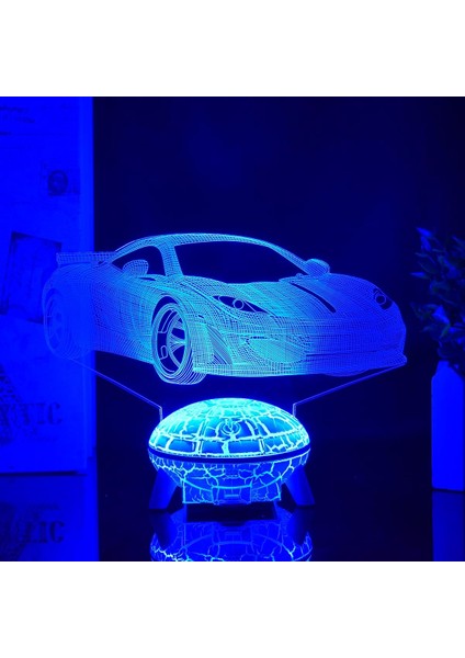 3D Optik Illüzyon Araba Gece Lambaları, 3D Araba Lambası 16 Renk Varyasyonu, Akıllı Dokunmatik Düğme USB ve Pil Gücü, Çocukların Doğum Günü Noel Hediyesi Için Inanılmaz Yaratıcı Sa (Yurt Dışından)