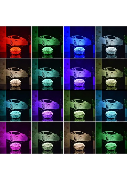 3D Optik Illüzyon Araba Gece Lambaları, 3D Araba Lambası 16 Renk Varyasyonu, Akıllı Dokunmatik Düğme USB ve Pil Gücü, Çocukların Doğum Günü Noel Hediyesi Için Inanılmaz Yaratıcı Sa (Yurt Dışından) modelleri