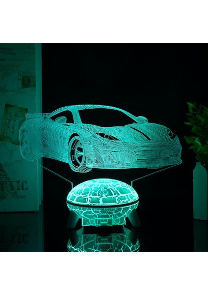 3D Optik Illüzyon Araba Gece Lambaları, 3D Araba Lambası 16 Renk Varyasyonu, Akıllı Dokunmatik Düğme USB ve Pil Gücü, Çocukların Doğum Günü Noel Hediyesi Için Inanılmaz Yaratıcı Sa (Yurt Dışından) fırsatları