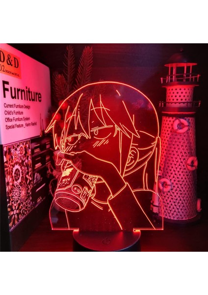 Bayan Kobayashi'nin Ejderha Hizmetçisi Hayranları Için 3D Gece Lambası 16 Renk Dekor Illusion Uzaktan Kumandalı LED Lamba, Manga Bayan Kobayashi'nin Ejderha Hizmetçisi Figürü Hediy (Yurt Dışından)