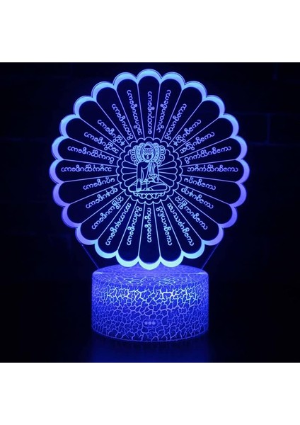 Çocuklar Hayranları Için Budizm Şekil 3D Gece Lambası, Uzaktan Kumanda ile Değişen 16 Renk, Çocuk Odası Dekoru, Şekil Manga Illusion LED Oyuncak Lamba Kız Erkek Çocuklar Için Noel (Yurt Dışından)