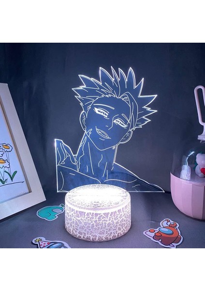 Anime Hayranları Için Yedi Ölümcül Günah 3D Nightlight 16 Renk Dekor Illusion Uzaktan Kumandalı LED Lamba, Manga Yedi Ölümcül Günah Şekil Noel Hediyesi Oyuncaklar Çocuklar/erkekler (Yurt Dışından)