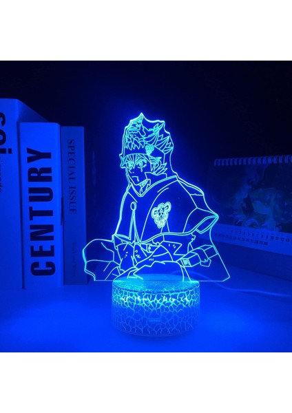 Anime Siyah Yonca Figürü 3D Gece Lambası Çocuk Hayranları Için, Uzaktan Kumanda ile Değişen 16 Renk, Çocuk Odası Dekoru, Asta Figürü Manga Illusion LED Oyuncak Lamba Kız Erkek Noel (Yurt Dışından) fiyatları
