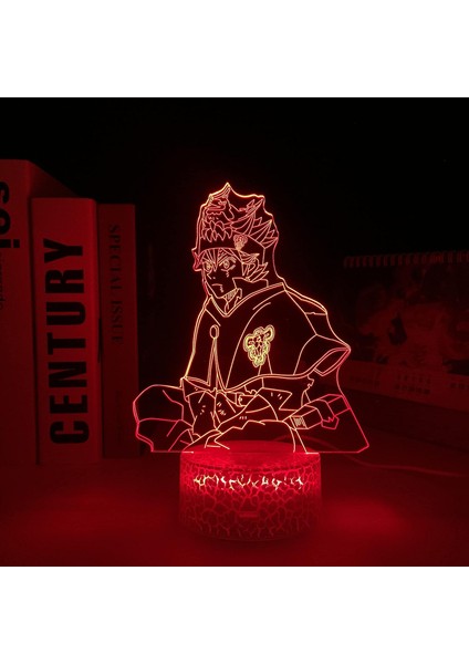 Anime Siyah Yonca Figürü 3D Gece Lambası Çocuk Hayranları Için, Uzaktan Kumanda ile Değişen 16 Renk, Çocuk Odası Dekoru, Asta Figürü Manga Illusion LED Oyuncak Lamba Kız Erkek Noel (Yurt Dışından) fırsatları