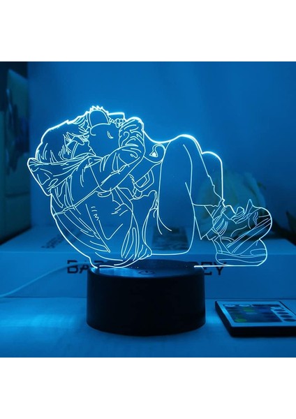 Testere Adam Hayranları Için 3D Gece Lambası-Optik Illüzyon LED Işıklar Uzaktan Kumanda ile 16 Renk Değişimi, Akı Hayakawa Anime Figürü Oyuncak Lamba Çocuklar Için Noel Hediyesi (S (Yurt Dışından) fiyatları