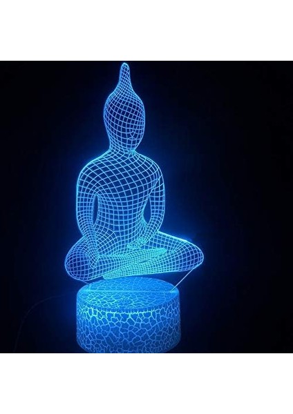 Çocuklar Hayranları Için Buda Figürü 3D Gece Işığı, Uzaktan Kumanda ile Değişen 16 Renk, Çocuk Odası Dekoru, Şekil Manga Illusion LED Oyuncak Lamba Kız Erkek Çocuklar Için Noel Hed (Yurt Dışından)