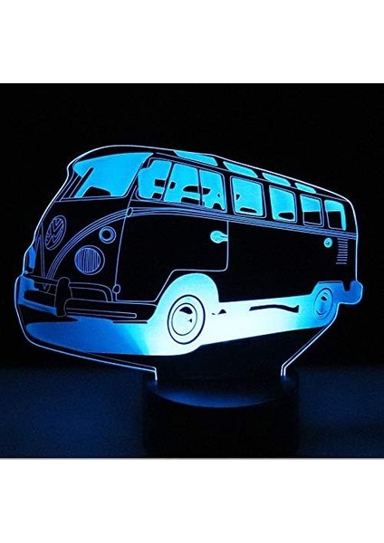 Gece Lambası Çocuklar Için Gece Lambası Yatak Odası Işığı Renkli Gece Lambası 3D LED Gece Lambası Renkli Araba Ev Dekorasyonu Için 7 Renkli Işıklı Otobüs Arabası Işık Harika Görsel (Yurt Dışından) fiyatları