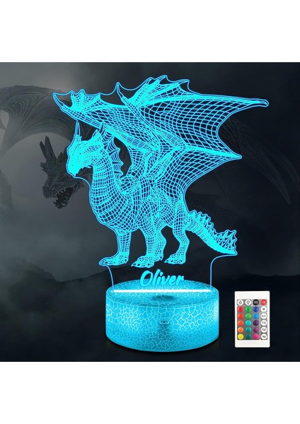 3D Lamba Gece Lambası Çocuklar Için 3D Illüzyon Lambası, Uzaktan Kumanda ile Değişen 16 Renk, Erkek Kız Çocuklar Için Noel Tatili Doğum Günü Hediyesi Olarak Çocuk Odası Dekoru (Dra (Yurt Dışından)