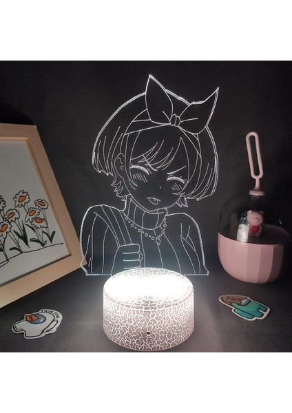 Bir Kız Arkadaş Kiralama Anime 3D Oğlan Için Gece Lambası 16 Renk Kız Odası Dekoru Illusion LED Lamba USB Manga Sarashina Ruka Kanojo Şekil Uygun Çocuklar Hayranlar Yılbaşı Hediyel (Yurt Dışından)