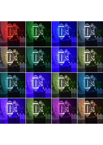 Rugby Vs Athletel Figure 3D Lamba Illusion Gece Lambası Rgb USB Lambası Uzaktan Kumanda/dokunmatik LED Lamba Çocuk Odası Masa Lambası Doğum Günü/noel/parti Hediyesi Için Uygun Spor (Yurt Dışından) modelleri