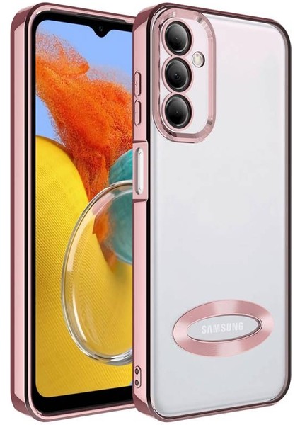 Samsung Galaxy M14 5g Uyumlu Kılıf Şeffaf Logo Gösteren Parlak Renkli Kenar Telefon Kılıfı Kapak