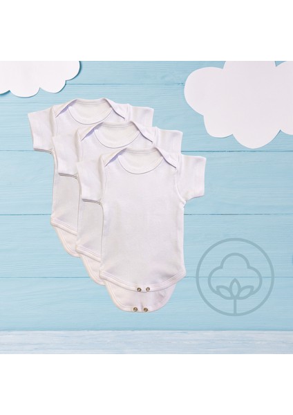 3lü Çıtçıtlı Organik Pamuk Bebek Zıbını
