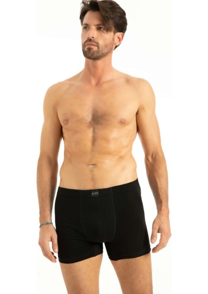 Siyah Pamuk Geçme Bel Boxer