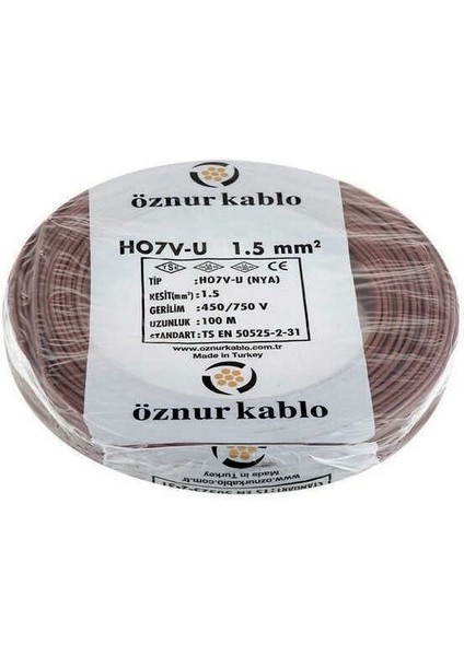 Nya Kablo Öznur 1,5 Luk Kahve Rengi 100 Metre