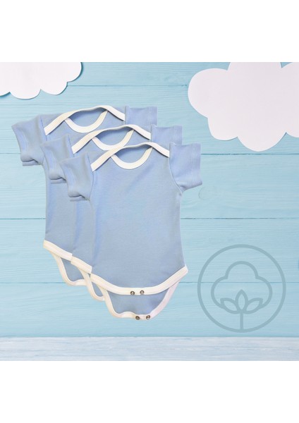 3lü Çıtçıtlı Organik Pamuk Bebek Zıbını