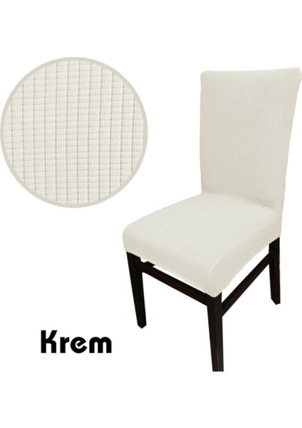 Bambu 4 Adet Krem Sandalye Kılıfı