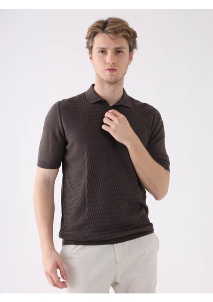 Kahve Erkek Regular Fit Polo Yaka Triko