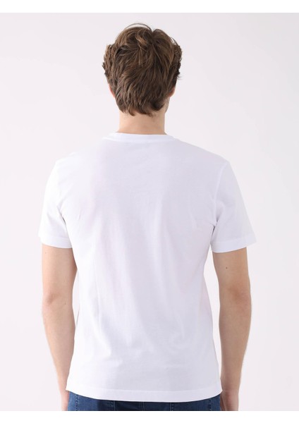Beyaz Erkek Regular Fit Baskılı Casual O Yaka T-shirt indirimleri