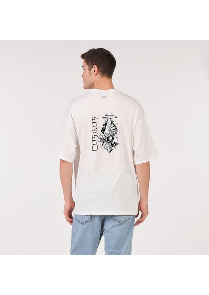Cosmos Uzay Sırt Oversize T-Shirt Beyaz fiyatları