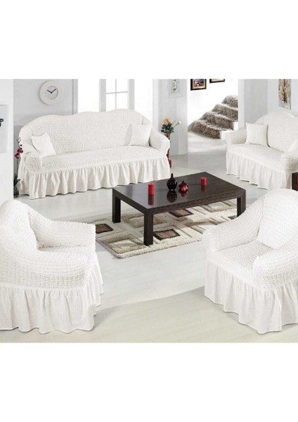 Bürümcük Maxi Koltuk Örtüsü Takımı 3+3+1+1 Naturel