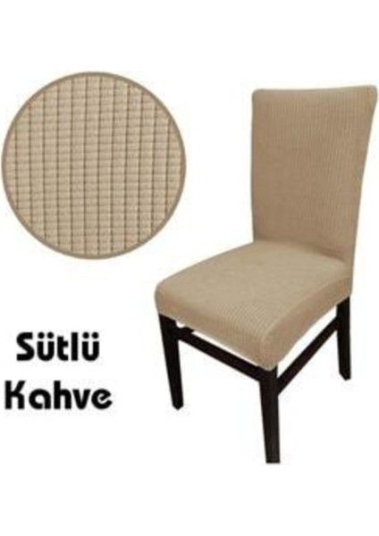 Bambu Sandalye Örtüsü 4 Adet Sütlü Kahve