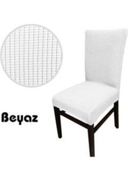 Bambu Sandalye Örtüsü 4 Adet Beyaz