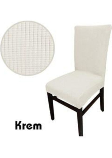 Bambu Sandalye Örtüsü 6 Adet Krem
