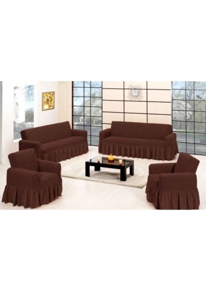 Kahverengi Bürümcük Maxi Koltuk Örtüsü