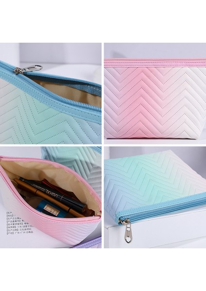 Kadın Çizgili Kademeli Renkli Makyaj Saklama Çantası (Yurt Dışından) modelleri