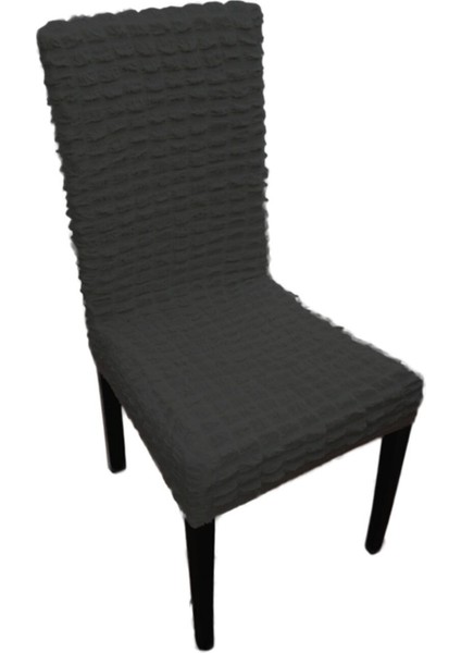Kakao Antresit Likralı Bürümcük Sandalye Örtüsü 6 Adet