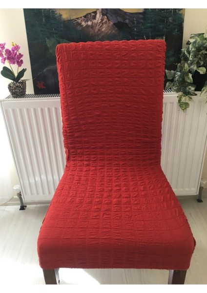 Kremit Likralı Bürümcük Sandalye Örtüsü