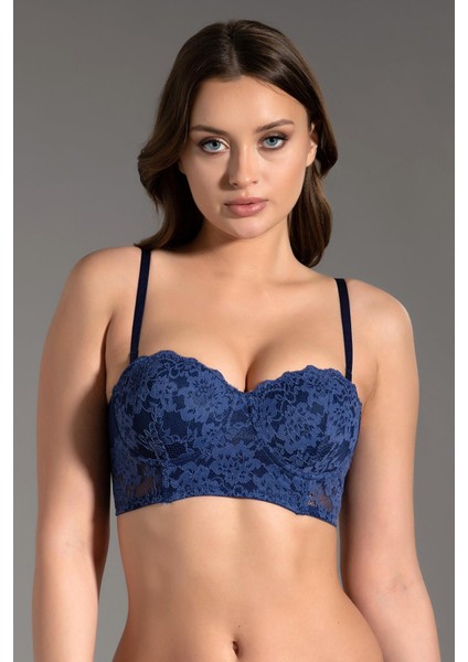 Destekli Straplez Büstiyer C15120 Indigo