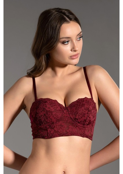 Destekli Straplez Büstiyer C15120 Bordo fiyatları