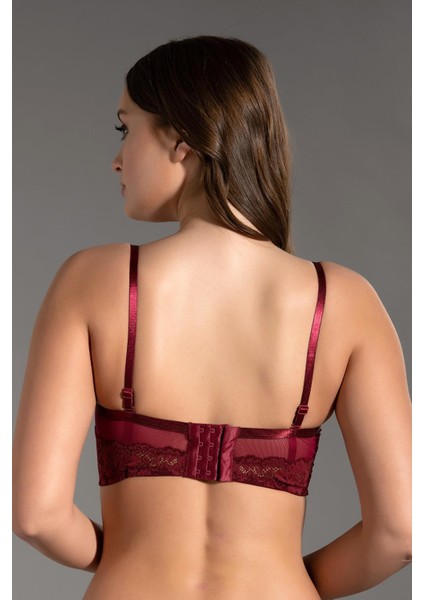 Destekli Straplez Büstiyer C15120 Bordo modelleri