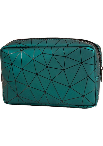 Makyaj Çantası Taşınabilir Pu Geometrik Elmas Çanta A (Yurt Dışından)