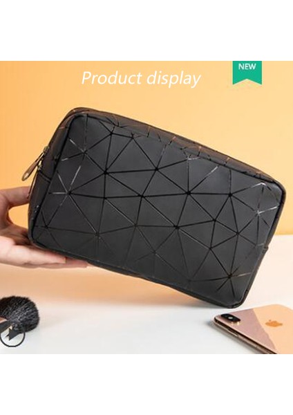 Makyaj Çantası Taşınabilir Pu Geometrik Elmas Çanta B (Yurt Dışından) modelleri