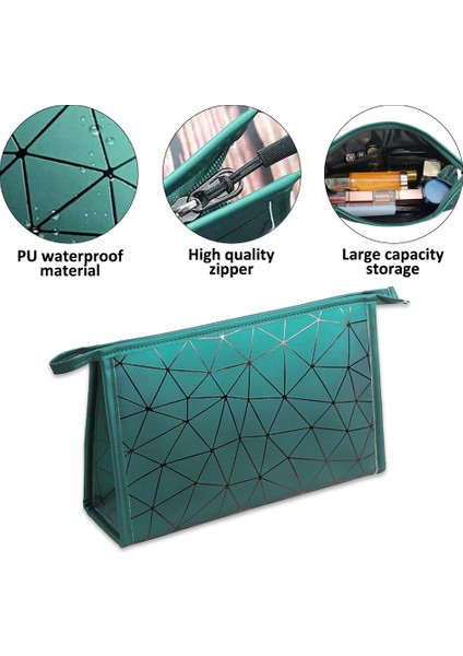 Pu Su Geçirmez Elmas Kozmetik Çantası El Makyaj Saklama Çantası A (Yurt Dışından) modelleri