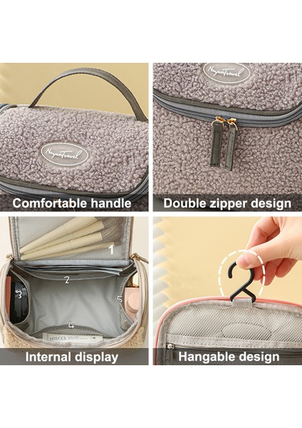 Yeni Kuzu Yünü Kozmetik Çantası Büyük Kapasiteli Yıkama Torbası B (Yurt Dışından) modelleri