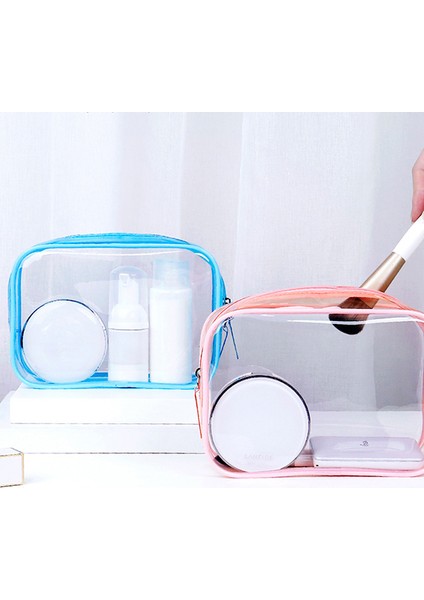 Şeffaf Makyaj Çantası - Şeffaf Makyaj Çantası Seti (Yurt Dışından)