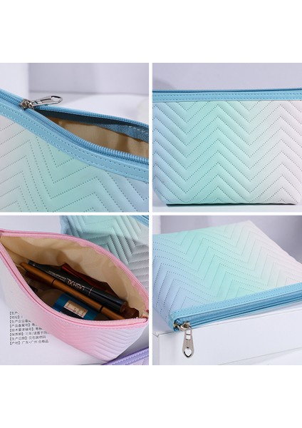 Kadın Çizgili Kademeli Renkli Makyaj Saklama Çantası (Yurt Dışından) modelleri