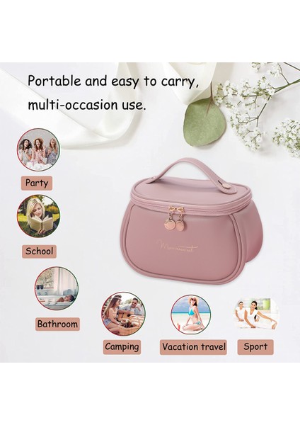 Yeni Pu Kozmetik Çantası Büyük Kapasiteli Saklama Çantası B (Yurt Dışından) indirimleri